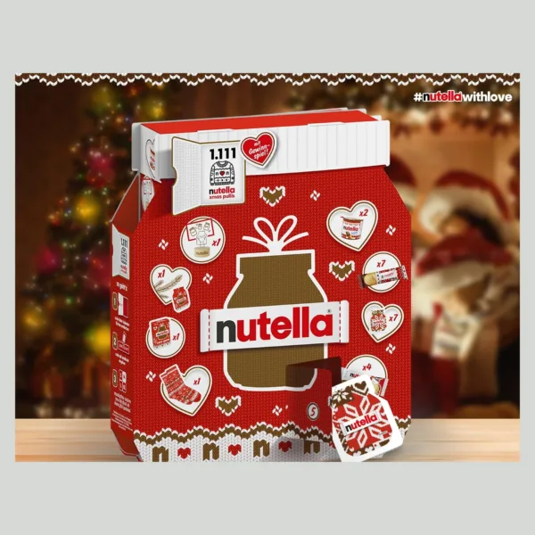 Nutella šokolado-lazdynų riešutų kremo advento kalendorius