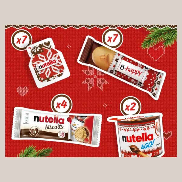 Nutella šokolado-lazdynų riešutų kremo advento kalendorius